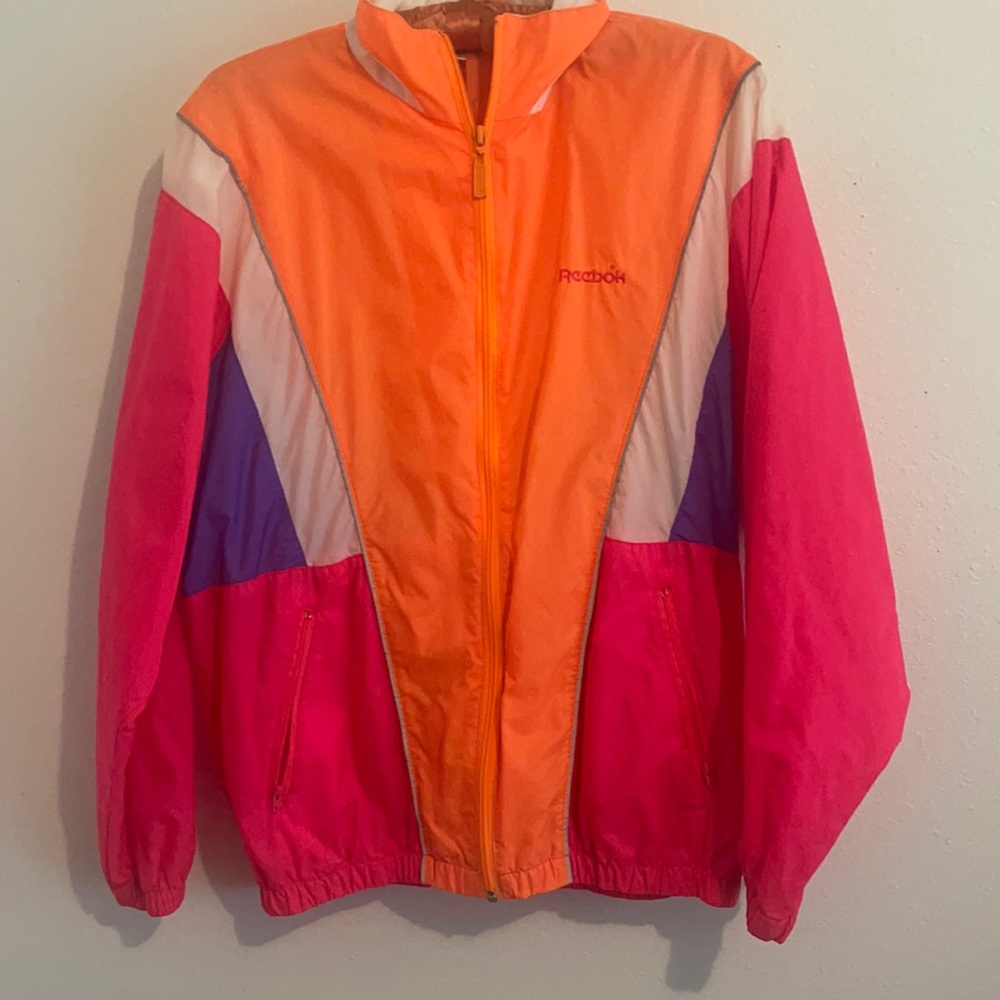 Vintage neon Reebok windbreaker jacket